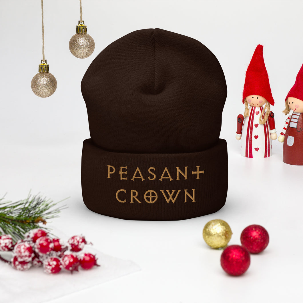 Peasant Crown, Unique War Hat, Cuffed Beanie